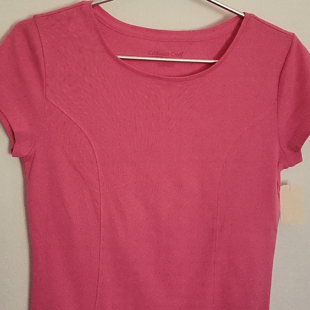 Coldwater Creek Top T-shirt.  X-Small. Pink. Pima Cotton. NWT.